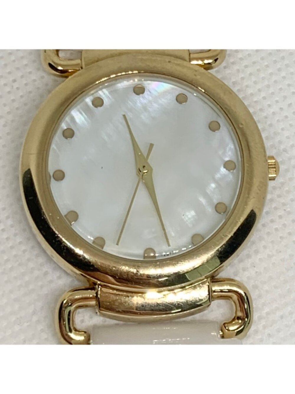 Chico’s gold tone women watch 35mm round case quartz analog mop dial 7” running - Picture 2 of 8